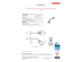 Specification Sheet - Sussex Scala Shower Head and Arm LUX PVD Brushed Oyster Nickel (3 Star)