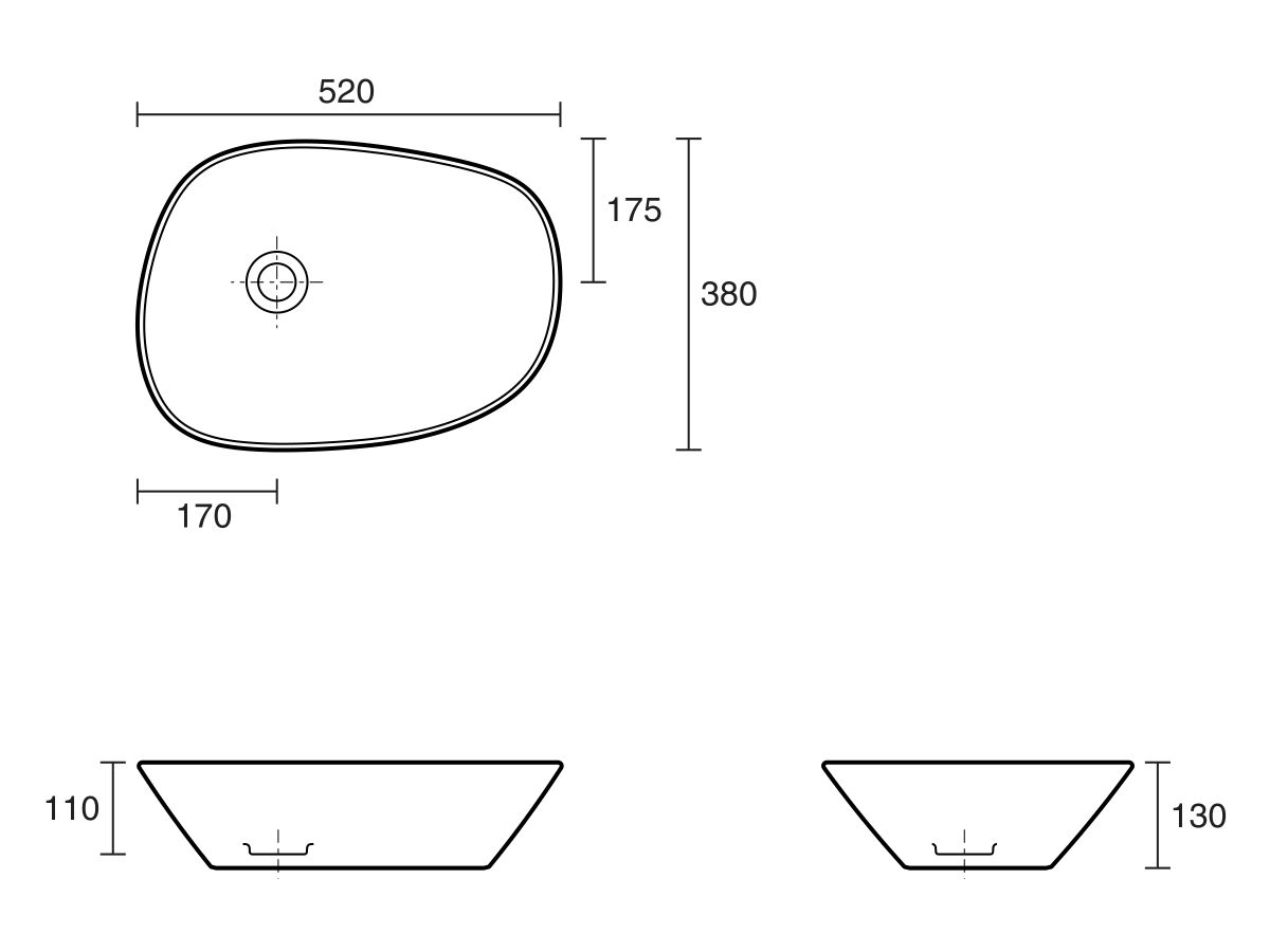 LAUFEN Palomba Vessel Basin 520 x 380 White