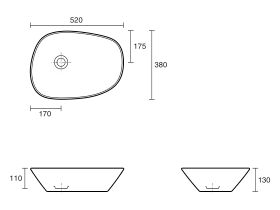 LAUFEN Palomba Vessel Basin 520 x 380 White