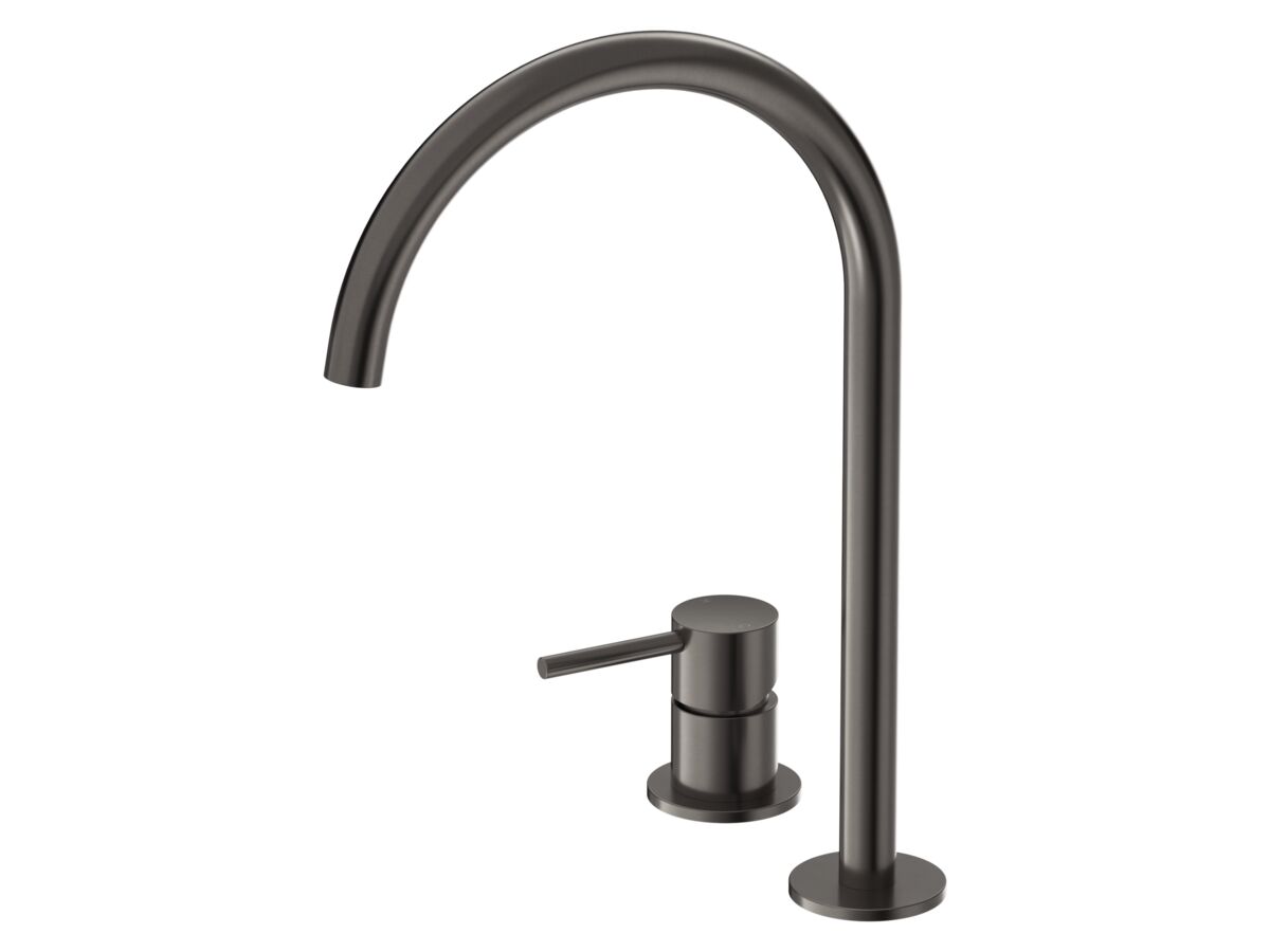 Hero - Mizu Drift Extended Height Hob Mixer Set Brushed Gunmetal (5/6 Star) Lead Free