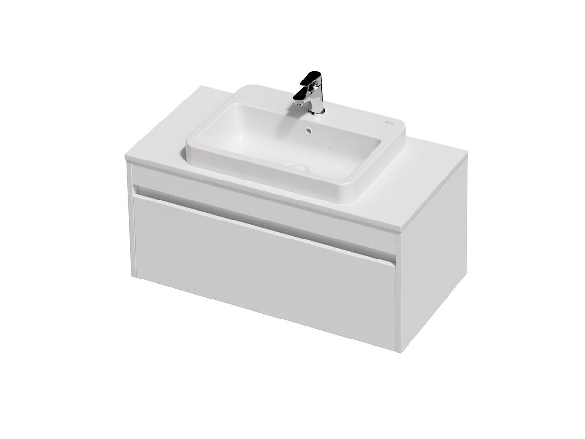 Posh Domaine Single 900 1 Drawer Wall Hung White Cherry Pie - Basin not included