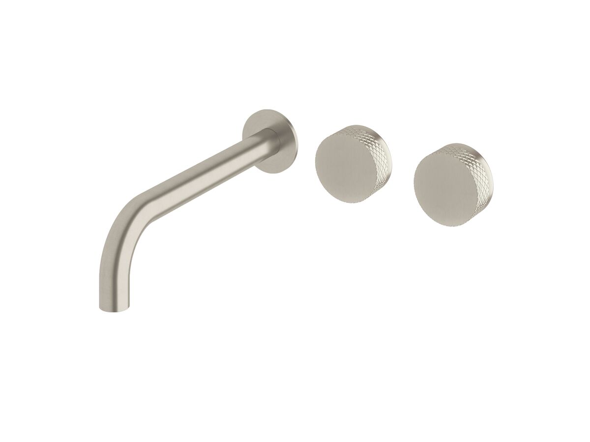 Sussex Pure Wall Bath Hostess System 250mm Right Hand with Diamond Textured Handles PVD Brushed Nickel