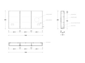 Posh Domaine Plus Shaving Cabinet Graph Int LED 1500x800 3 Door