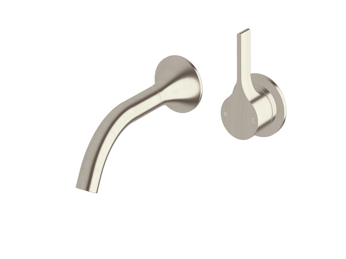 Sussex Oria Wall Basin Mixer Outlet System 165mm PVD Brushed Nickel (5 Star)