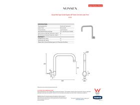 Specification Sheet - Scala Wall Spa Outlet Square EP Satin Chrome Lead Free