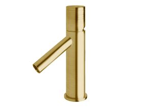 Sussex Pure Basin Mixer Tap with Cirque Textured Handle PVD Brushed Gold (6 Star)