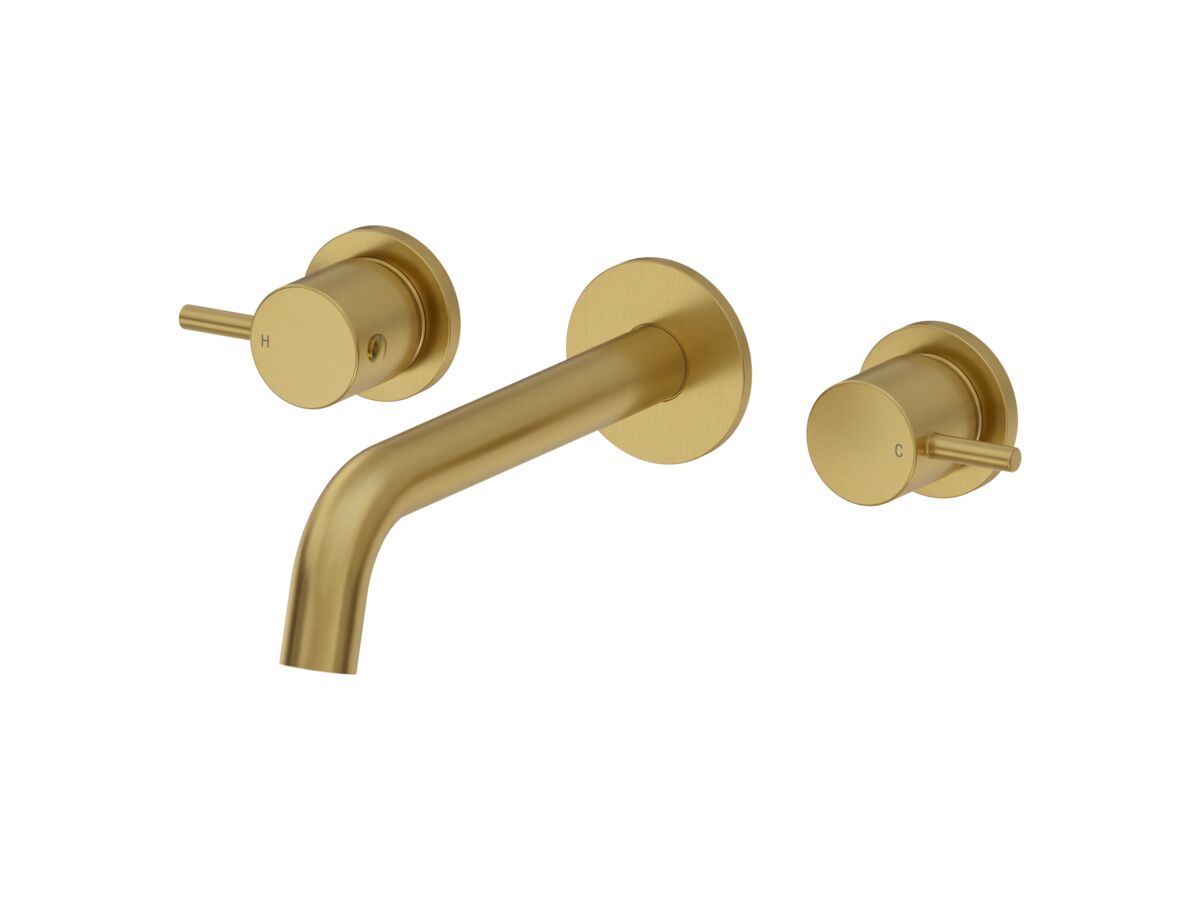 Mizu Drift MK2 Wall Basin / Bath Set 200 Brushed Brass (5 Star)