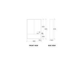 Kado Aspect 600mm Mirror Cabinet Two Doors With Shelf