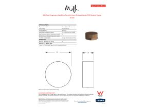 Specification Sheet - Milli Pure Progressive Hob Mixer Tap with Linear Textured Handle PVD Brushed Bronze