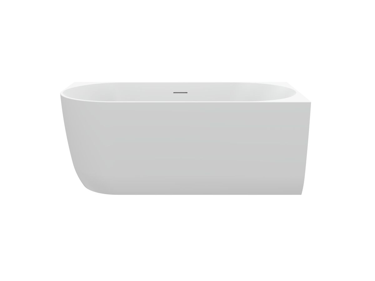 Hero - Posh Solus Back to Corner Freestanding Bath 1500mm Right Corner with Overflow Matte White