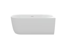 Hero - Posh Solus Back to Corner Freestanding Bath 1500mm Right Corner with Overflow Matte White