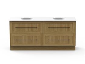 Kado Lux 1800mm All Drawer Vanity Unit Floor Mount Caesarstone Double Bowl 4 Drawers (No Basin)