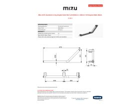 Specification Sheet - Mizu Drift Assisted Living Angled Grab Rail Left 260mm x 346mm 135 Degree Matte Black