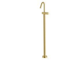 Sussex Pure Floor Mounted Bath/Basin Mixer Tap with Linear Textured Handle PVD Brushed Gold (5 Star)