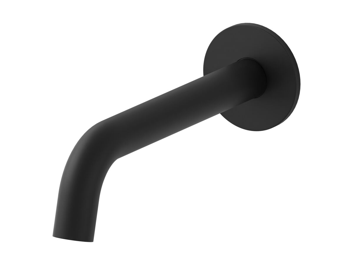 Mizu Drift Wall Basin/Bath Outlet Curve Spout 200 Matte Black (6 Star)