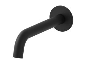 Mizu Drift Wall Basin/Bath Outlet Curve Spout 200 Matte Black (6 Star)