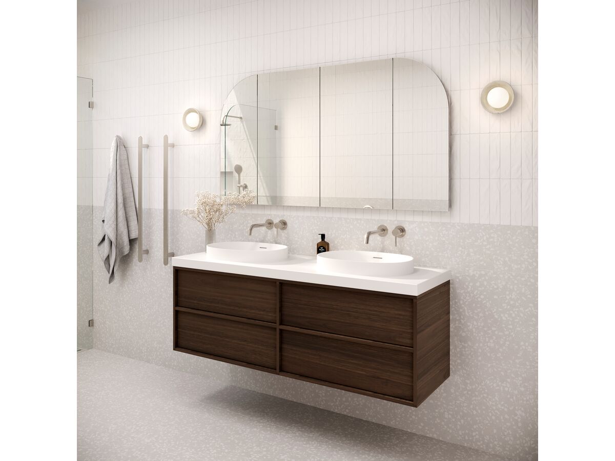 In Situ - Kado Lussi Thin Edge Oval Semi Inset Basin with Solid Surface Plug and Waste 500mm