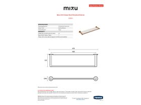 Specification Sheet - Mizu Drift Glass Shelf Brushed Bronze