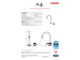 Specification Sheet - Milli Etch Hob Basin Mixer Set Brushed Nickel (6 Star)