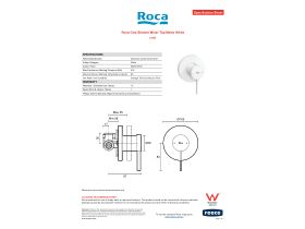 Specification Sheet - Roca Ona Shower Mixer Tap Matte White
