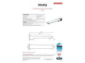 Specification Sheet - Mizu Bliss Basin Outlet 200mm Chrome (4 Star)
