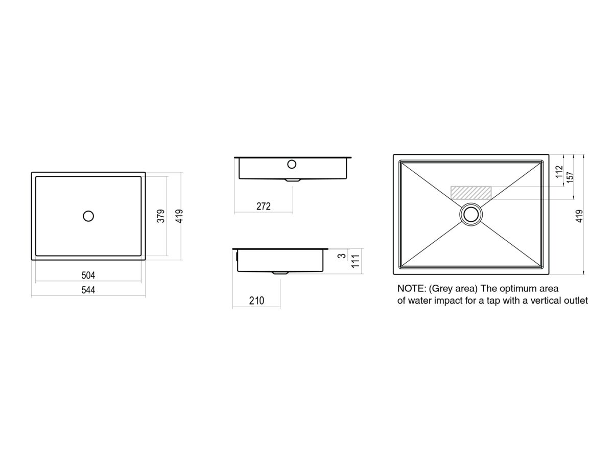 Alape Metaphor Undercounter Basin 500mm White