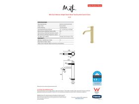 Specification Sheet - Milli Etch Medium Height Basin Mixer Tap Brushed Gold (6 Star)