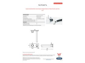 Specification Sheet - Sussex Scala Bath Mixer Outlet System Straight 250mm Left Hand Chrome Lead Free