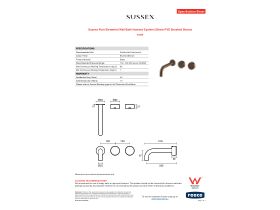 Specification Sheet - Sussex Pure Elemental Wall Bath Hostess System 200mm PVD Brushed Bronze