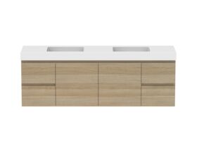 Hero - Posh Domaine 1800mm Wall Hung Vanity Unit Conventional Double Bowl 90mm Top