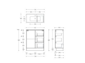 Posh Domaine Ensuite 750 Floor Mount Ceramic