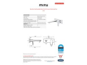Specification Sheet - Mizu Bloc Wall Basin/Bath Mixer Set Kit Chrome (6 Star) Lead Free