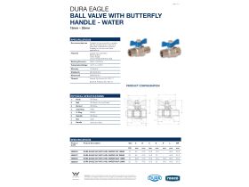 Specification Sheet - Dura Eagle Ball Valve Butterfly Handle - Water