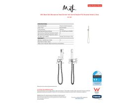 Specification Sheet - Milli Mood Edit Microphone Hand Shower with Swivel Bracket PVD Brushed Nickel (3 Star)