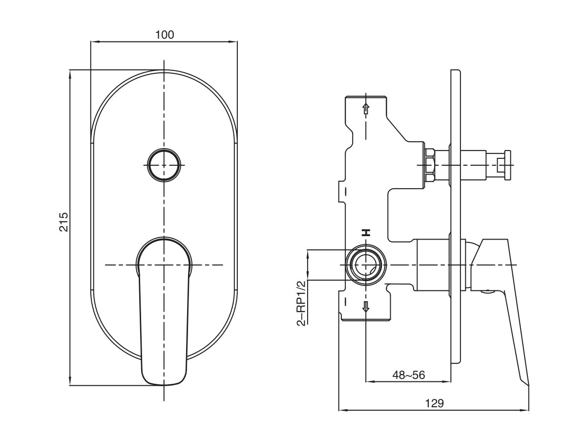 Mizu Bliss Shower Mixer Tap with Diverter