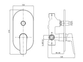 Mizu Bliss Shower Mixer Tap with Diverter