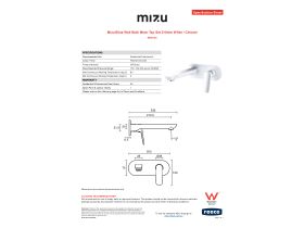 Specification Sheet - Mizu Bliss Wall Bath Mixer Tap Set 200mm White / Chrome