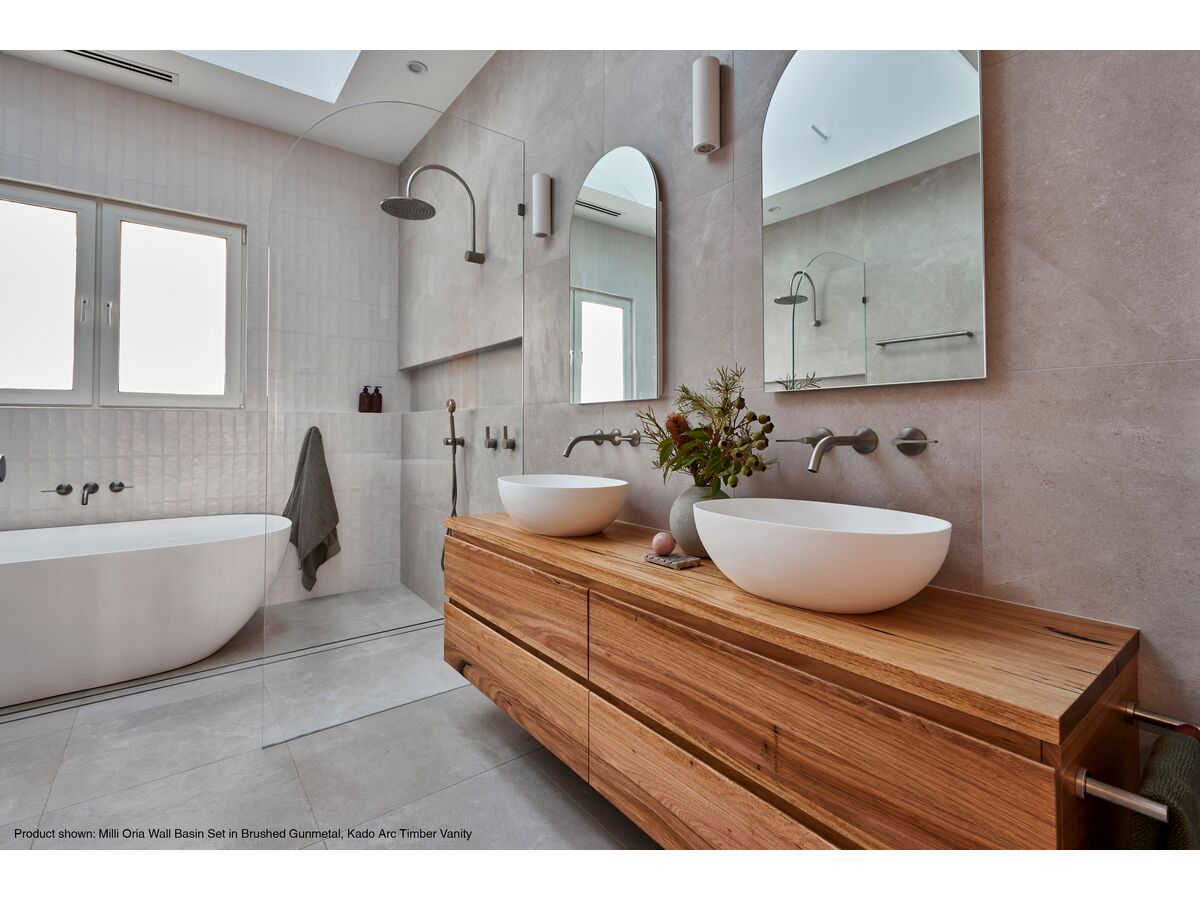 Sussex Oria Wall Basin Set & Kado Arc Timber Vanity