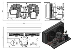 Tecumseh HTA Condensing Unit 3hp R134 MHBP TAGT4537YHR-2