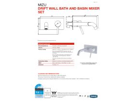 Technical Guide - Mizu Drift Wall Basin Mixer Set 200mm White (4 Star)