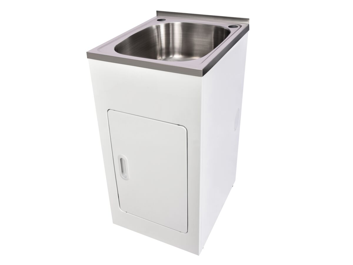 Hero - Posh Bristol Mini Laundry Trough & Cabinet 22L with 1 Taphole and Bypass Stainless Steel