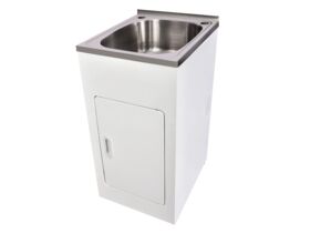 Hero - Posh Bristol Mini Laundry Trough & Cabinet 22L with 1 Taphole and Bypass Stainless Steel