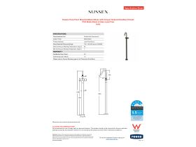 Specification Sheet - Sussex Pure Floor Mounted Basin Mixer with Cirque Textured Handles Trimset PVD Matte Black (5 Star) Lead Free