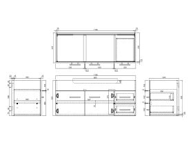 Posh Bristol MK2 1200mm Wall Hung Vanity Unit Centre Bowl