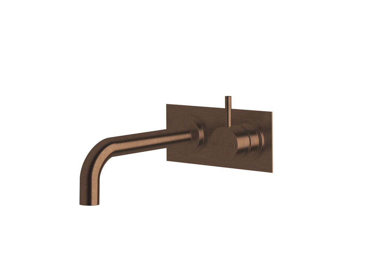 Sussex Scala 25mm Curved Wall Basin Mixer Tap System Right Hand 200mm Outlet LUX PVD Brushed Rare Bronze (6 Star)