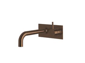 Sussex Scala 25mm Curved Wall Basin Mixer Tap System Right Hand 200mm Outlet LUX PVD Brushed Rare Bronze (6 Star)