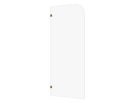 Hero - Kado Lux Frameless Curved Panel with Wall Clips Clear Glass 900mm Brushed Bronze