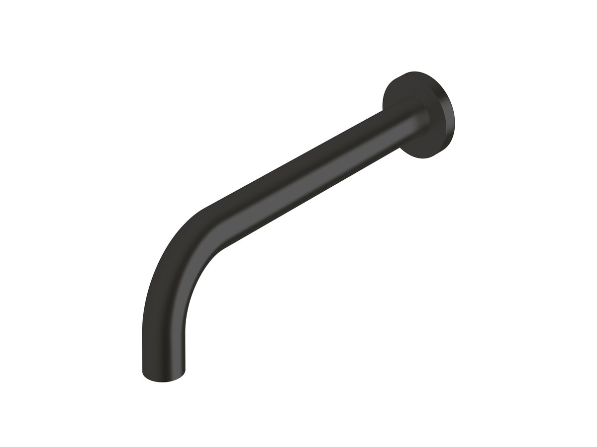 Sussex Scala 25mm Wall Outlet Curved 200mm LUX PVD Matte Opium Black (6 Star)