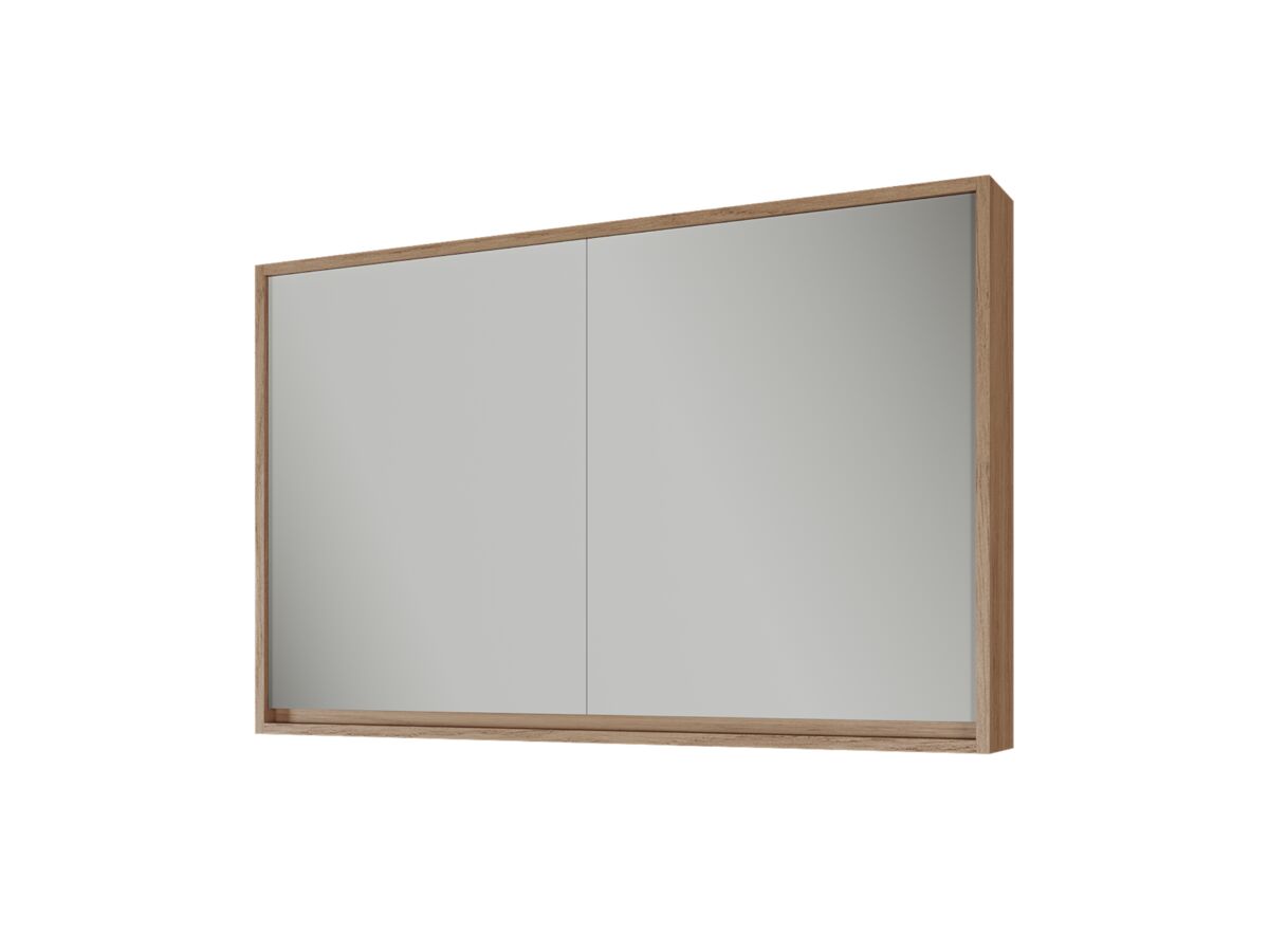 Supporting Image - Kado Aspect 1200mm Mirror Cabinet Two Doors - Boston Oak Side