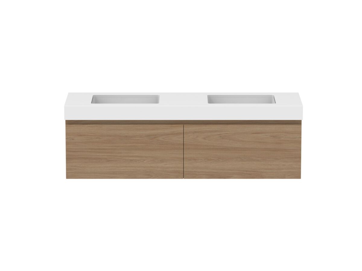 Hero - Posh Domaine 1500mm Wall Hung Vanity Unit All-Drawer Double Bowl 90mm Top